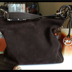 MK SUEDE SHOULDER BAG